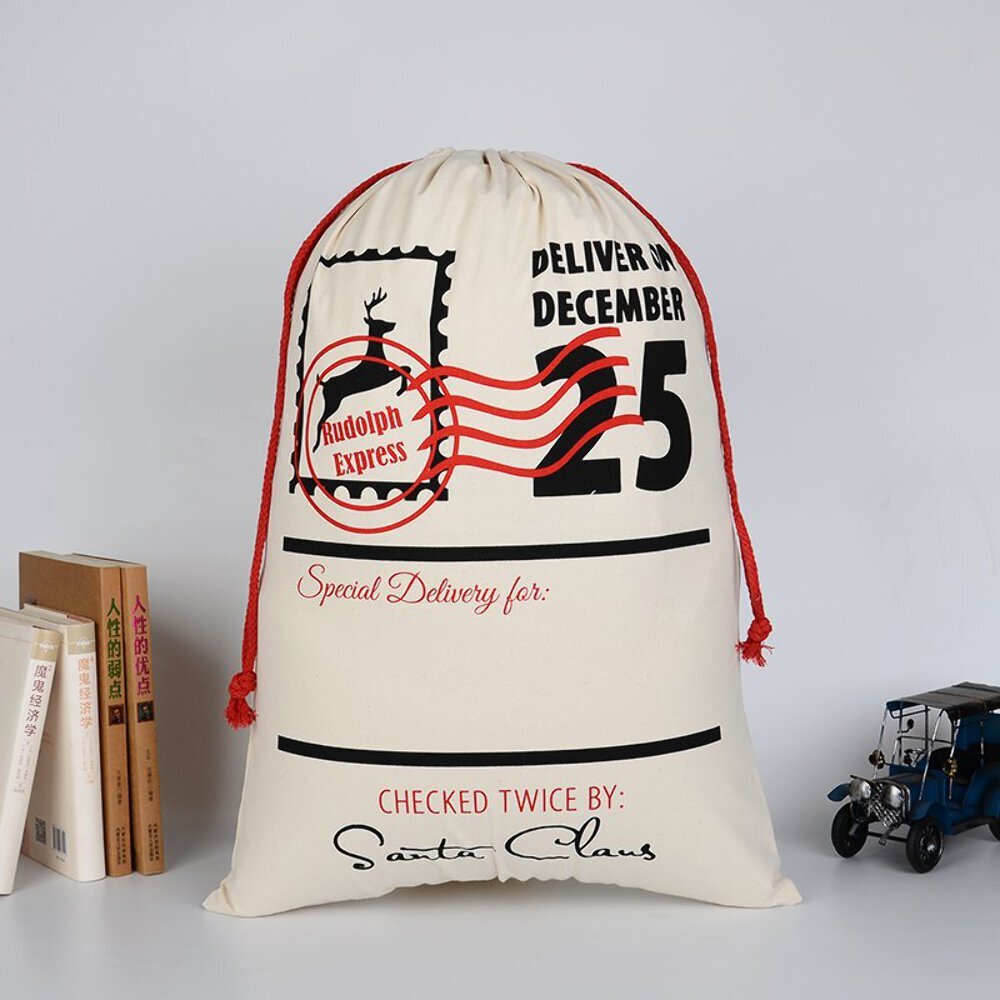 NNEDSZ Large Christmas XMAS Hessian Santa Sack Stocking Bag Reindeer Children Gi