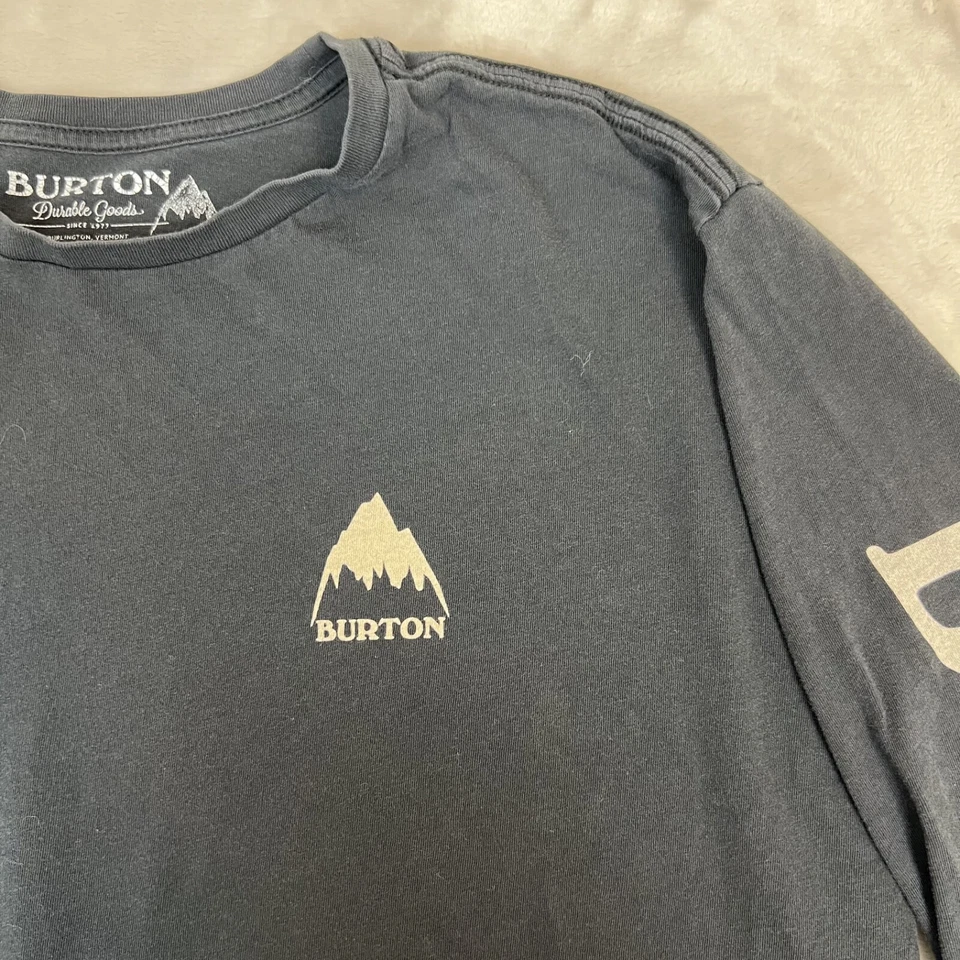 Camisa Burton Para Hombre Mediana Negra Manga Larga Ligera Elastizada Grunge Informal Foto 3 de 4