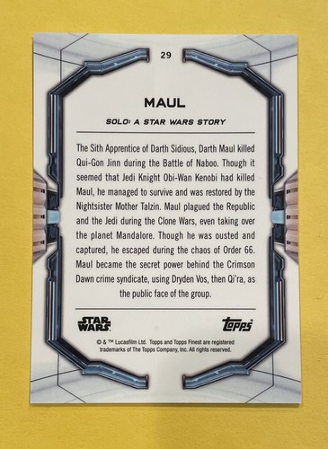 2022 Star Wars Topps Finest Darth Maul #29 Green Refractor 85/99 - Bild 2 von 2