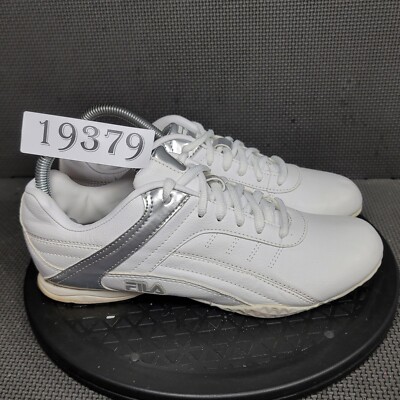 Fila Evee Shoes Womens Sz White Silver Low Top Athletic