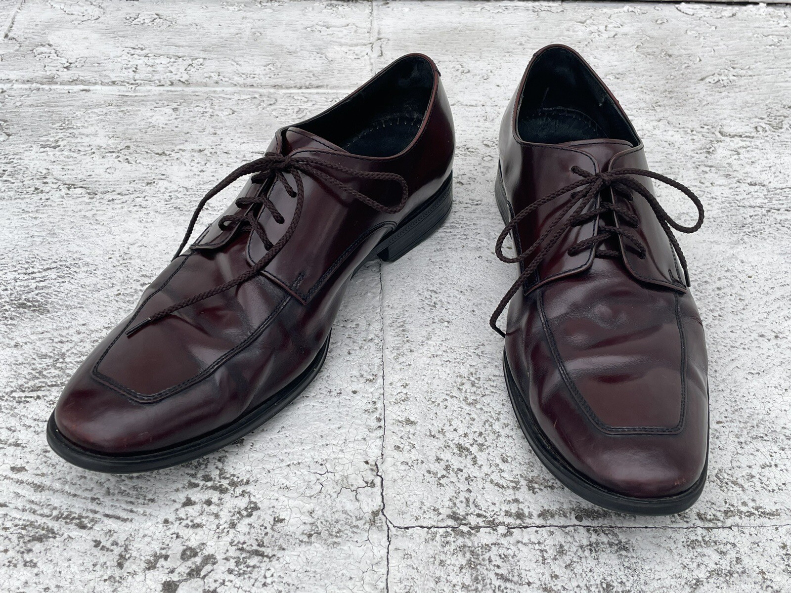 SAOLA Scarpe da uomo Cole Haan bordeaux vera pelle tomaia stringata suola Nikeair taglia 11M