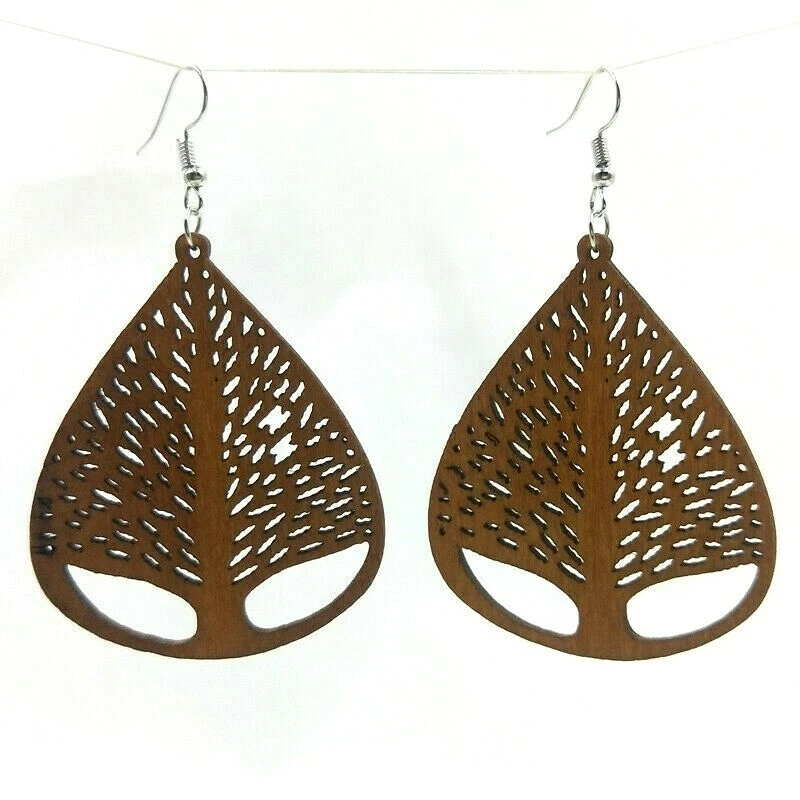 SALE Large African Wood Earrings Ethnic Jewellery Africa 6 To