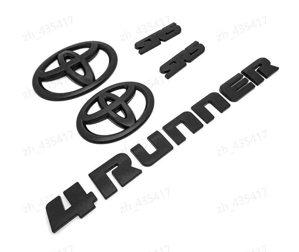 NEW For 2010 - 2024 TOYOTA 4RUNNER SR5 MATTE BLACKOUT EMBLEM OVERLAY KIT OEM SR5 - Image 3 of 4