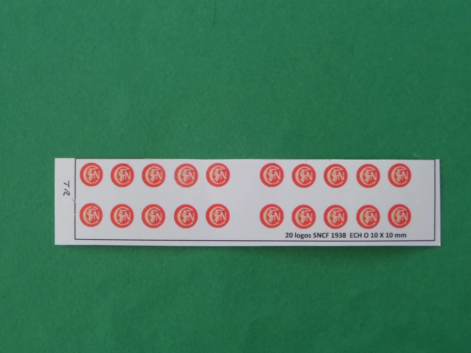 DECALCOMANIES. ECHELLE O . 20 LOGOS SNCF 1938 OR ET ROUGE 10 mm X 10 mm . - Photo 1/1