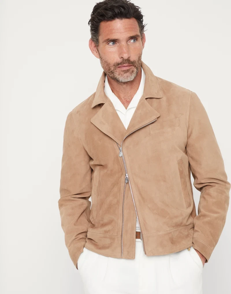 Tan Leather Jacket Men New Lambskin Biker Jacket Size S M L XL XXL Custom Made