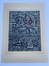 Gabor Paterdi etching abstract 1960's modernism expressionism signed limited