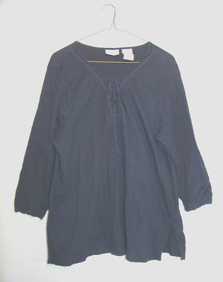 White Stag Plus Womens Navy Blue Shirt Size 1X EUC!!!