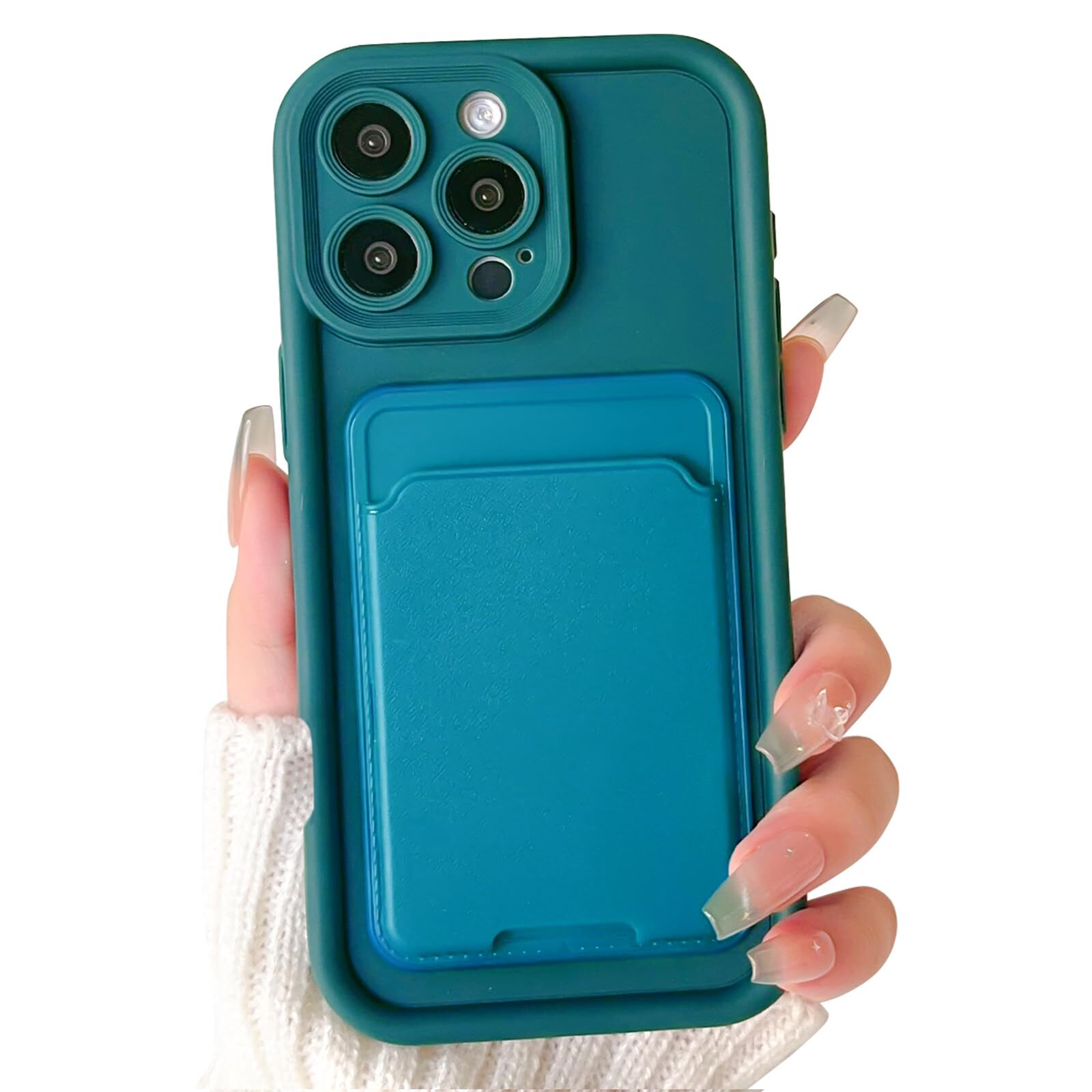 iPhone 16 Pro Case Girls Fashion Card Holder Soft TPU Shockproof Defender Cover-image