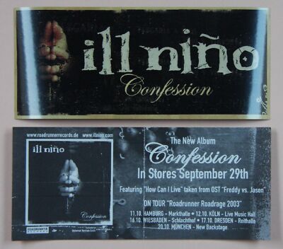 Ill Nino Confession Ger Promo Sticker 2003 Tourdates