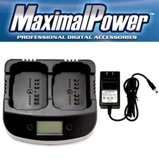 MaximalPower Dual Port Radio Battery Charger Compatible for Two Way Radios