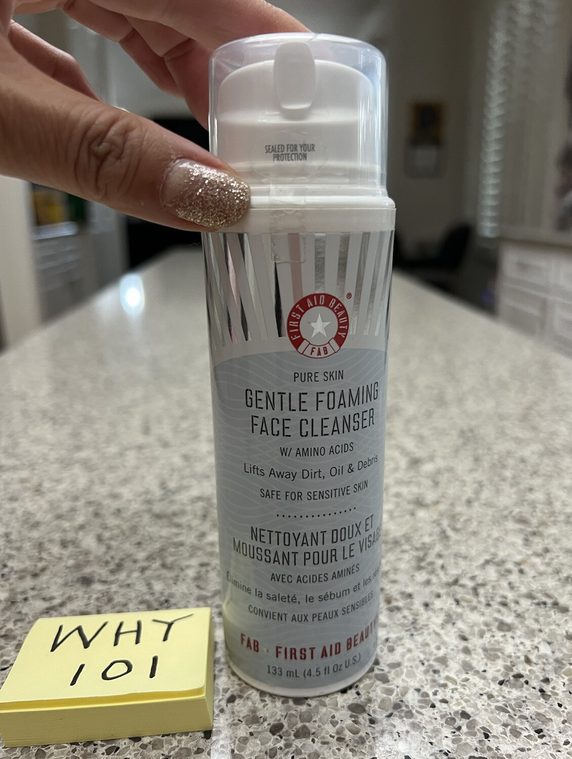 FIRST AID Gentle Foaming Face Cleanser w/Amino Acids 4.5oz/133mL FULL