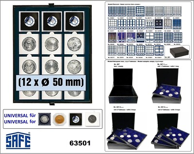SAFE 63501 Nova deluxe Münztableaus LEFA DESIGN 12x quadratische Fächer 50mm