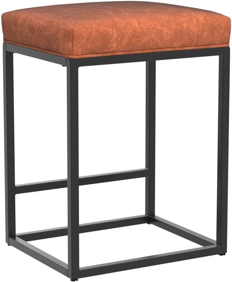 Brown and Black 24" Kitchen Counter Bar Stools Chair - Image 3 of 4