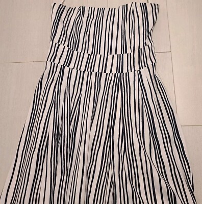 Club Monaco Dress Women's Size 4 Fit And Flare Knee Length Striped Black  White | eBay