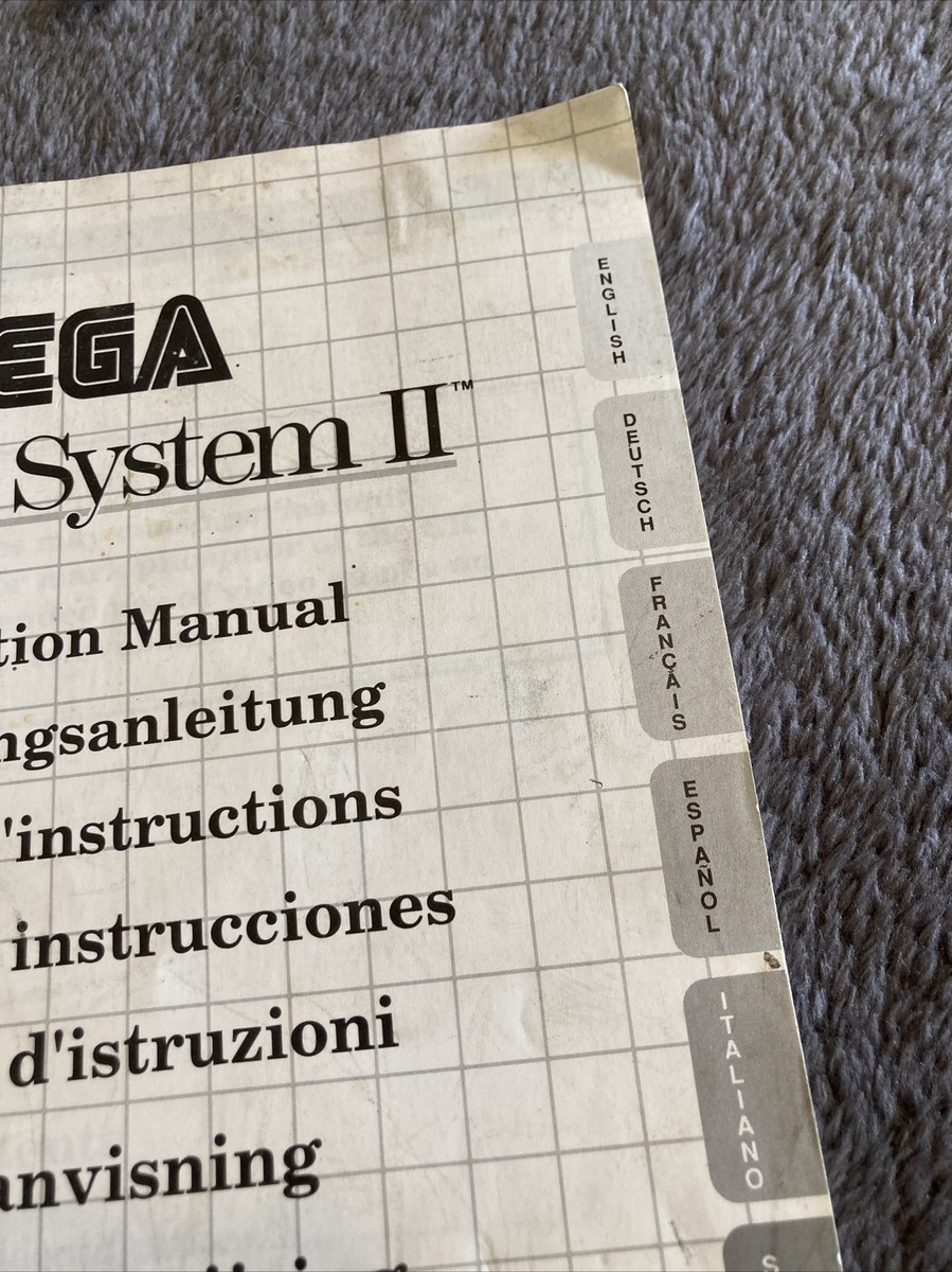 Notice D’emploi Originale SEGA Master System II (Modèle 2) - Mode D’emploi TBE