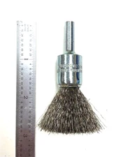 3/4"  .006 STAINLESS STEEL CRIMPED END BRUSH WIRE WHEEL BRUSH RESEARCH BNS4S06