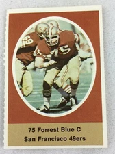 NFL 1972 Sunoco Football Stamp-San Francisco 49ers-Forrest Blue