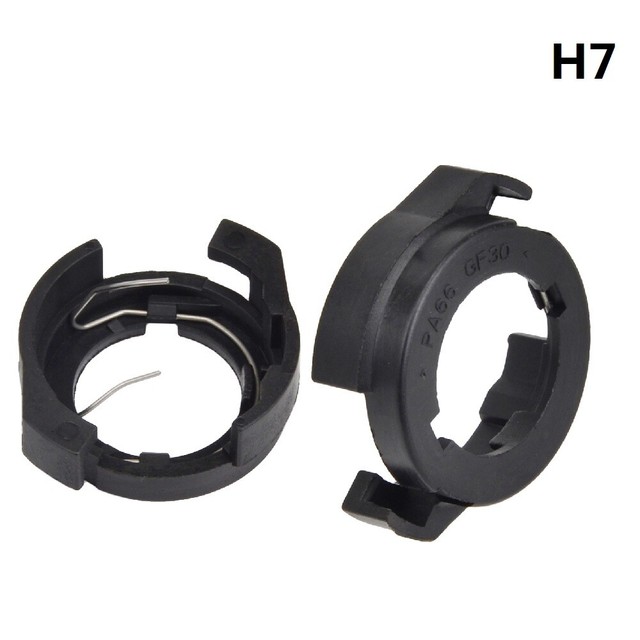 Pair H7 Black LED Headlight Bulb Adapters Holder Retainer Buckle For