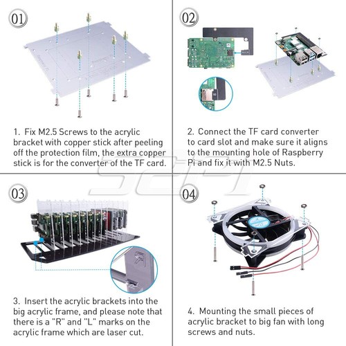 Cluster Stackable Rack Case with Cooling LED Fan for Raspberry Pi Jetson Nano - Picture 9 of 17