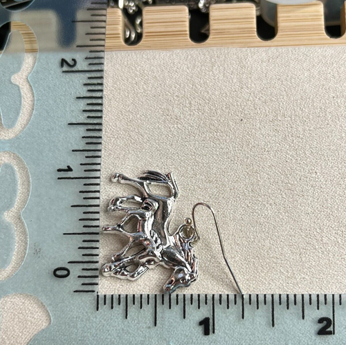 Equine Charm Earrings, Silver Tone, Horses Foals Mares. S006 - Picture 3 of 3