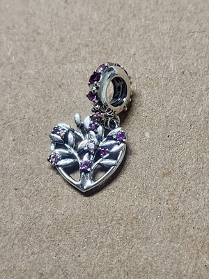 アクセサリー Pink Family Tree & Heart Dangle Charm Pandora Pink Heart Family Tree Synthetic Ruby & CZ Dangle Charm