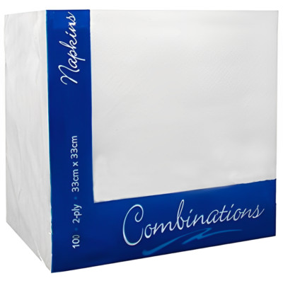 BILLIGSTER AUSVERKAUF WEISSE PAPIERSERVIETTEN SERVETTEN 33CM X 33CM GESCHIRR 2-LAGIG 