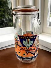 Arizona Pistachio 2 Liter Jar w Seal, Cactus Coyote Desert Southwest 10" VTG