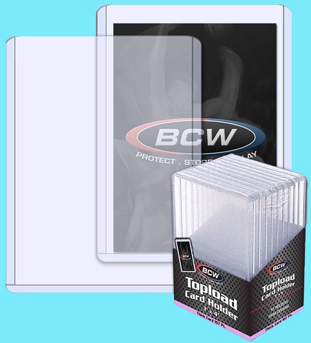 10 BCW 197pt 5MM THICK TOPLOADERS NEW Trading Card Holder Sports Jersey Topload - Picture 1 of 3