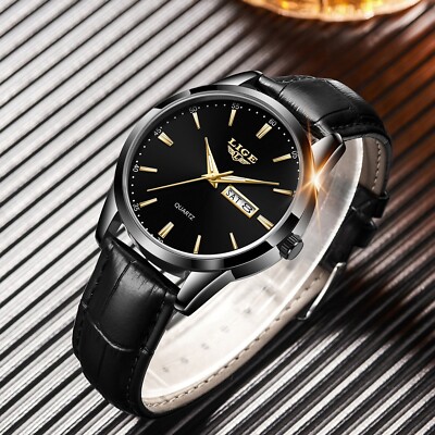 Men Classic Watch Quartz Analog Luminous Date Waterproof Business Man Wristwatch