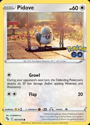 Pokemon Pidove (61/88) Pok�mon GO NM
