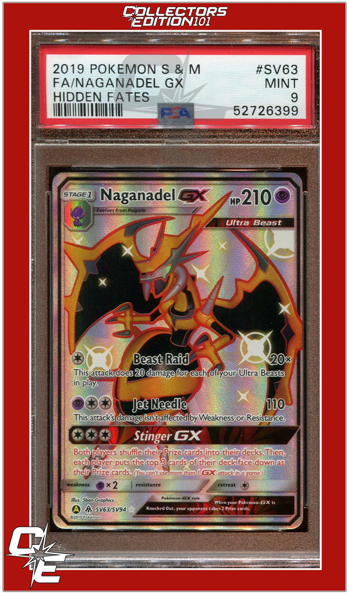 Hidden Fates SV63 Full Art Naganadel GX PSA 9 | eBay