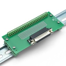 DB25 Female Screw Terminal Breakout Board with DIN Rail Clips, ST-DB25-F-R-DIN