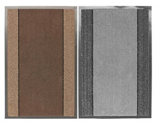 Image of JVL Miracle Striped Door Floor Mat Machine Wash Barrier 40x60cm Or 60x90cm