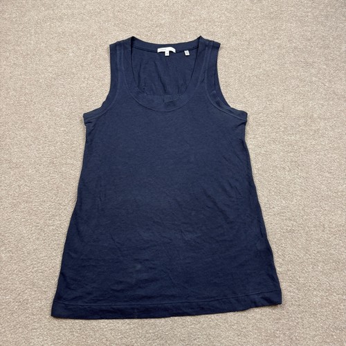 Vince Womens Shirt Blue Medium M Tank Top Sleevess Lightweight Stretch Casual