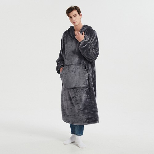 Ultra Plush Warm Wearable Blanket Hoodie Comfy Giant Sweatshirt Sherpa & Fleece - Picture 2 of 27