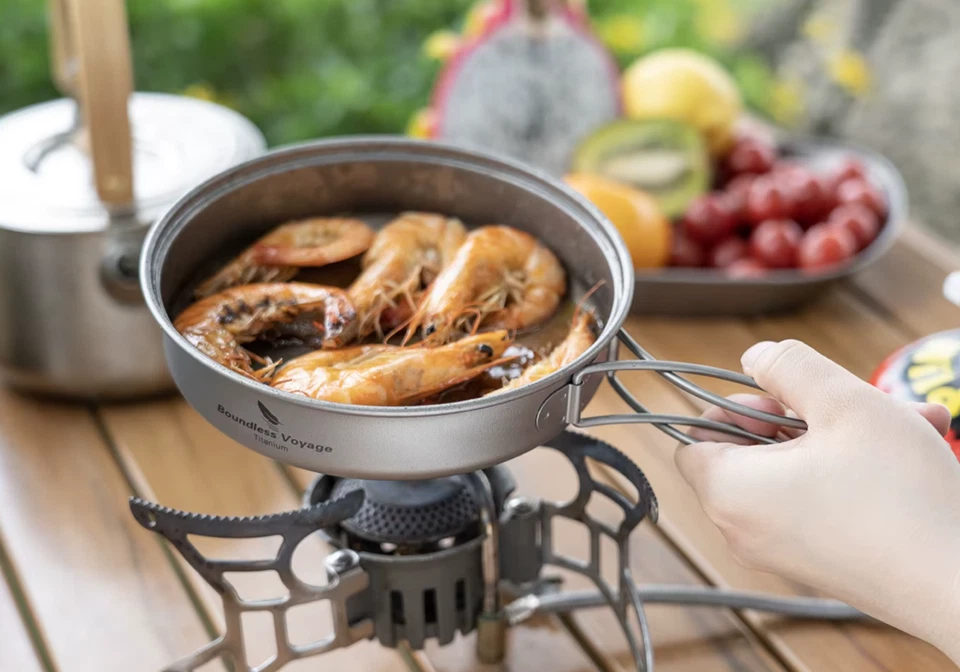 Boundless Voyage Titanium Camping Cookware Set - 1200ml Pot & 500ml Pan - Image 4 of 4
