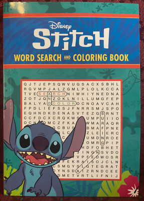 Disney STITCH Word Search and Coloring Paperback Book 8''