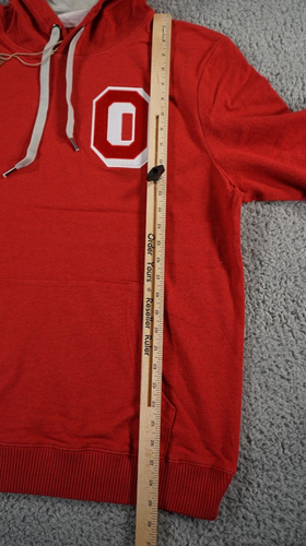 Mitchell & Ness Ohio State Hoodie Mens Large Red Pullover Terry French Logo NCAA - Picture 7 of 12