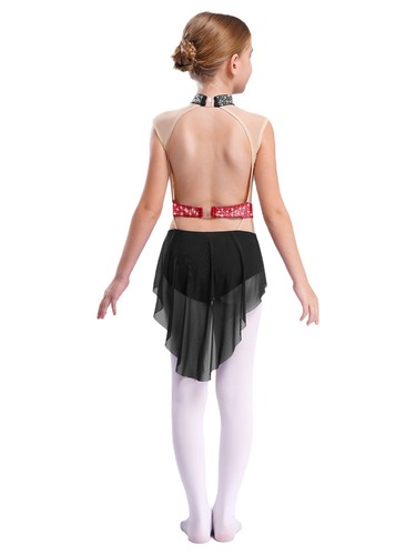 Kids Girls Costume Overlay Dress Recital Dancewear Performance Dance Ballet - Picture 17 of 60