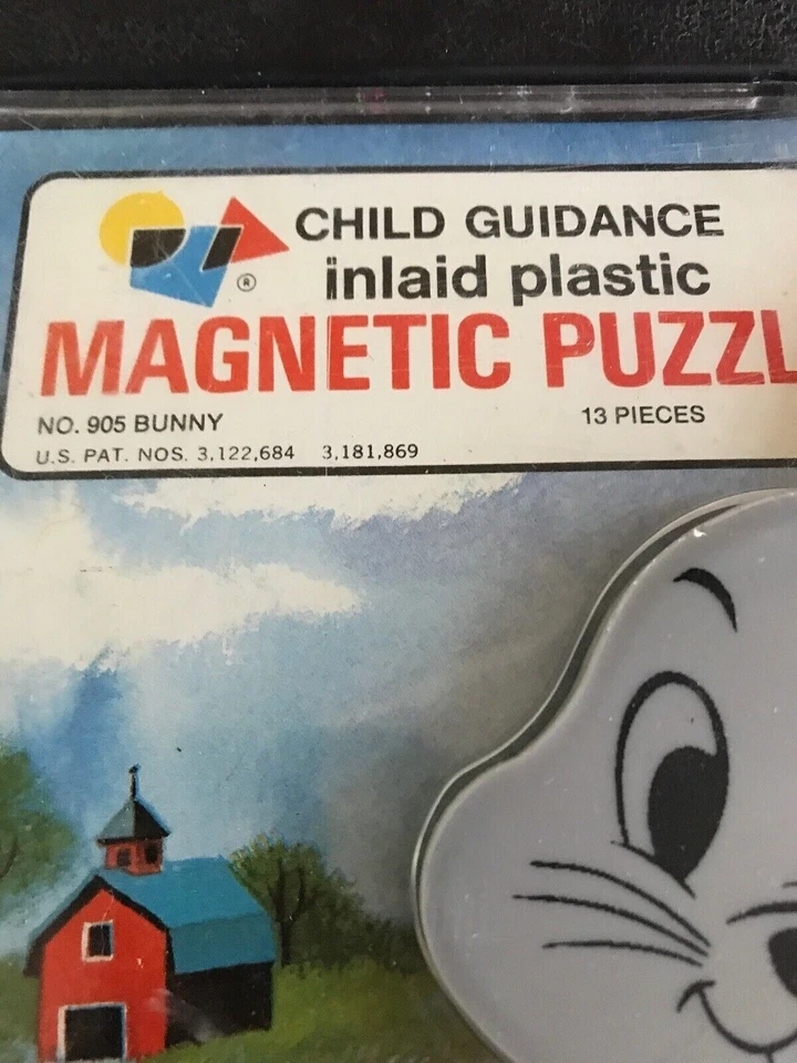 Child Guidance Bunny Magnetic Puzzle 13-Piece Inlaid Plastic Vintage USA Made - Image 2 of 3
