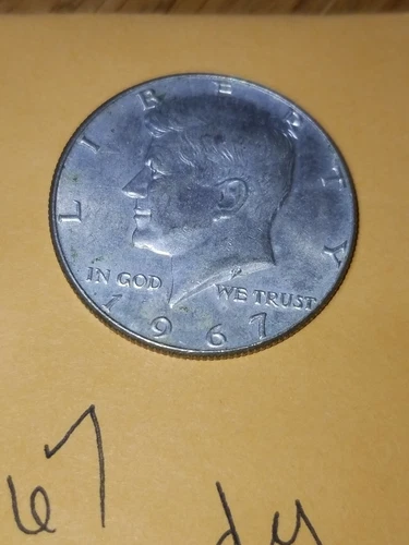 1967 Kennedy Half Dollar , circulated, very good, free ship