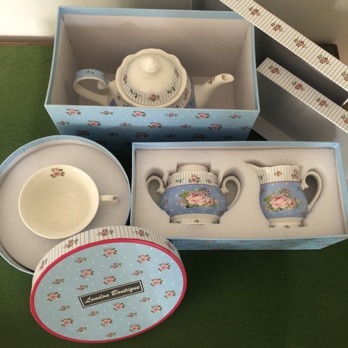 London Boutique Vintage Style 4 Part Tea Service In Original Packaging - Picture 12 of 12