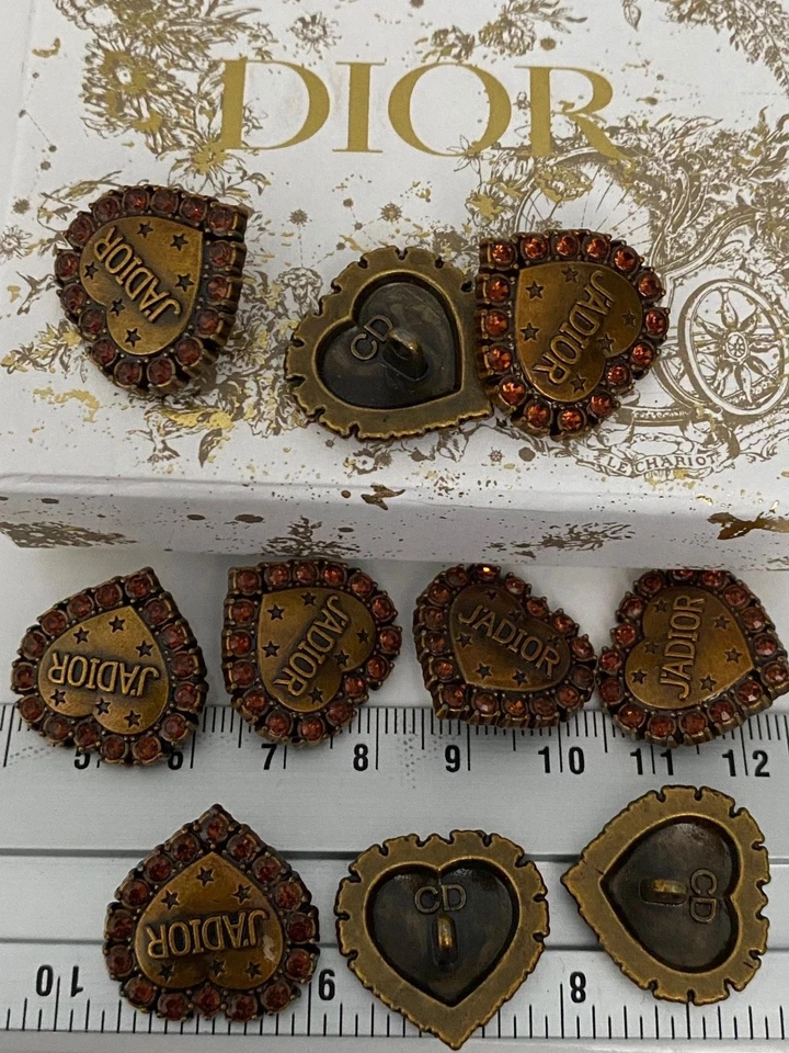 Set 5 Knöpfe Bronze Ø 22mm Gestempelt Christian Dior Ersatzknöpfe Metall Knöpfe - Bild 2 von 4