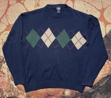 VINTAGE 100 Cotton Dockers Knit Sweater Navy Large