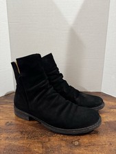 Fiorentini Baker Eternity Elf Zip Ankle Boots Men's Size 41 US 8 Black Suede EUC