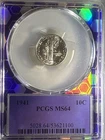 1941 P Mercury Done Graded MS64 PCGS 90 Percent Silver Coin