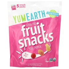 Gluten Free Fruit Snacks, Tropical, 5 Snack Packs, 0.7 oz (19.8 g) Each