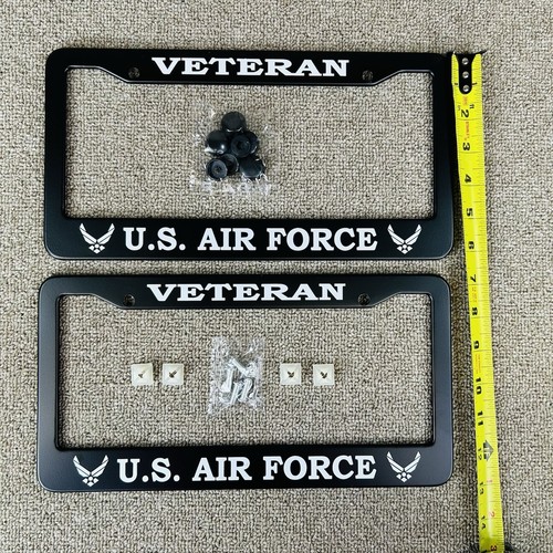 U.S. Air Force Veteran Auto License Plate Frame Car Tag Holder USA 2 Piece Set - Picture 7 of 7