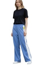 Vintage Nike Track Pants Women  s Medium 8-10 Blue Wide Leg Adjustable Waist Y2K