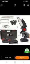 Mini Chainsaw Cordless 6 Inch Portable Electric Chainsaw One-Hand Handheld Sm...